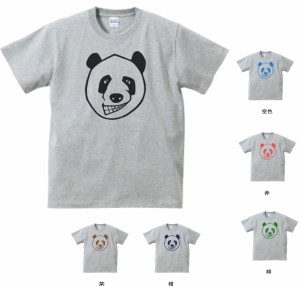 動物　生き物　不適なパンダ　Tシャツ　グレー