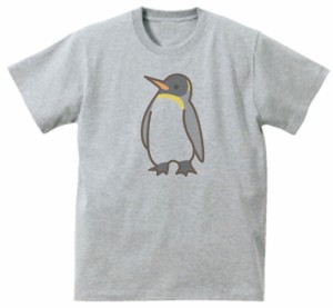 ペンギン　おもしろデザイン　Tシャツ　グレー