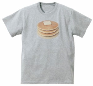 ホットケーキ　おもしろデザイン　Tシャツ　グレー