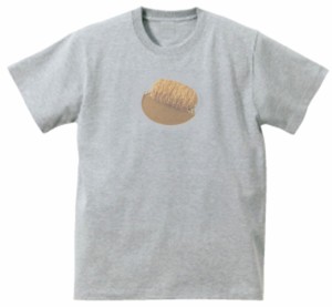 カツカレー　おもしろデザイン　Tシャツ　グレー