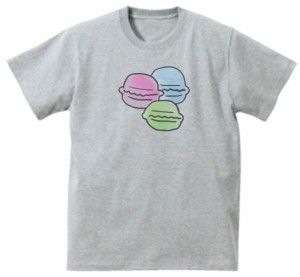 マカロン　おもしろデザイン　Tシャツ　グレー