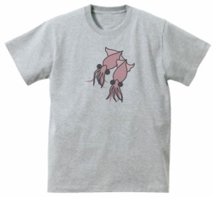 ホタルイカ　おもしろデザイン　Tシャツ　グレー