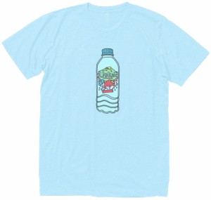 ミネラルウォーター　おもしろデザイン　Tシャツ　水色