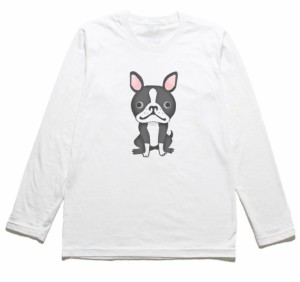 フレンチブルドッグ　おもしろデザイン　長袖Tシャツ　ロングスリーブ