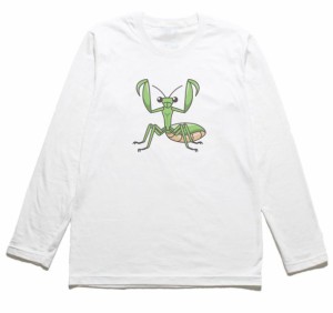 カマキリ　おもしろデザイン　長袖Tシャツ　ロングスリーブ