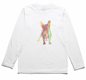 フレンチブルドッグ　おもしろデザイン　長袖Tシャツ　ロングスリーブ