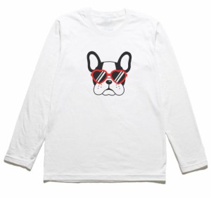 フレンチブルドッグ　おもしろデザイン　長袖Tシャツ　ロングスリーブ