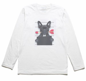 フレンチブルドッグ　おもしろデザイン　長袖Tシャツ　ロングスリーブ