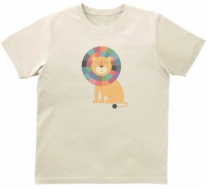 カラフルなライオン　おもしろデザイン　Tシャツ　サンド