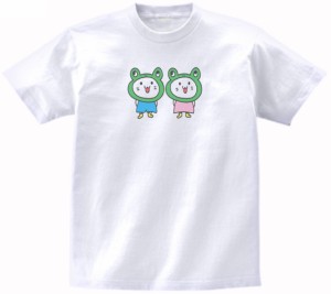 カエルの着ぐるみを着たネコ　おもしろデザイン　Tシャツ