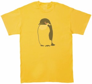ペンギン　おもしろデザイン　Tシャツ　イエロー
