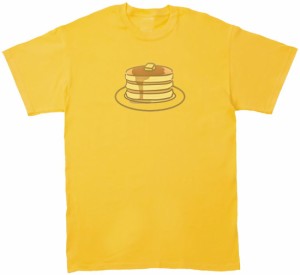 ホットケーキ　おもしろデザイン　Tシャツ　イエロー