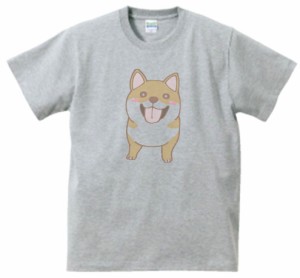 柴犬　動物・生き物　Tシャツ　グレー