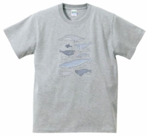 クジラ　ホエール　動物・生き物　Tシャツ　グレー　　　