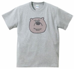 クマ　ベアー　動物・生き物　Tシャツ　グレー