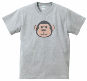 動物・生き物　ゴリラ　Tシャツ　グレー