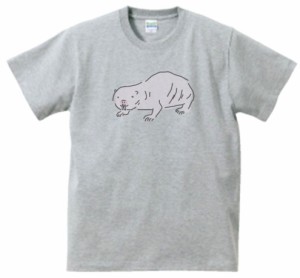 動物・生き物　Tシャツ　グレー