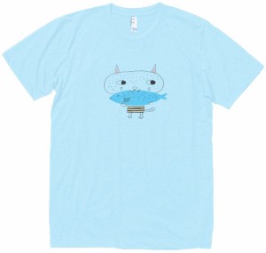 ネコ　猫　動物・生き物　Tシャツ　水色　