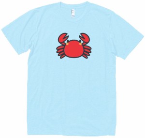 カニ　動物・生き物　Tシャツ  水色　　　　