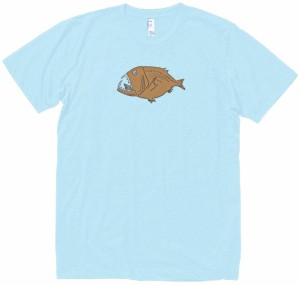 深海魚　動物・生き物　Tシャツ　水色