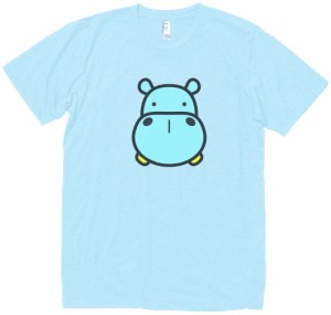 動物・生き物　カバ　Tシャツ　水色