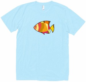 熱帯魚　動物・生き物　Tシャツ　水色