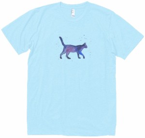 ネコ　猫　動物・生き物　Tシャツ　水色