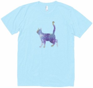 ネコ　猫　動物・生き物　Tシャツ　水色