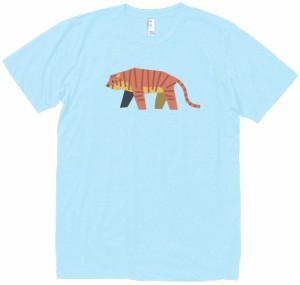 トラ　動物・生き物　Tシャツ　水色
