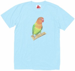 鳥　トリ　動物・生き物　Tシャツ　水色