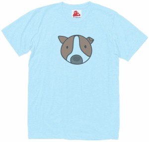犬　イヌ　動物・生き物　Tシャツ　水色
