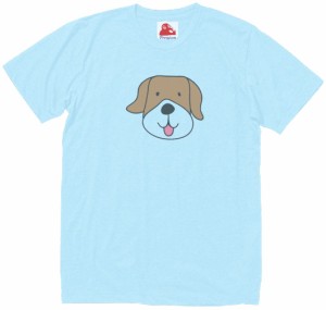 犬　イヌ　動物・生き物　Tシャツ　水色