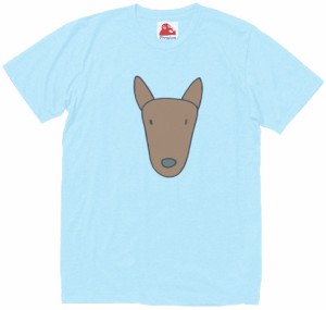 犬　イヌ　動物・生き物　Tシャツ　水色