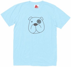 犬　イヌ　動物・生き物　Tシャツ　水色
