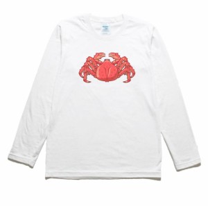 カニ　動物　生き物　長袖Tシャツ　ロングスリーブ