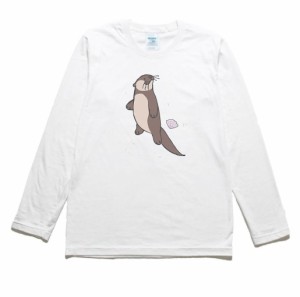 ラッコ　動物　生き物　長袖Tシャツ　ロングスリーブ