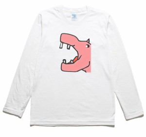 カバ　動物・生き物　長袖Tシャツ　ロングスリーブ