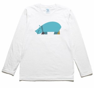 カバ　動物・生き物　長袖Tシャツ　ロングスリーブ