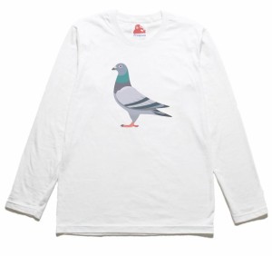 鳥　鳩　ハト・生き物　長袖Tシャツ　ロングスリーブ