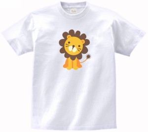 動物・生き物　ライオン　Tシャツ　白