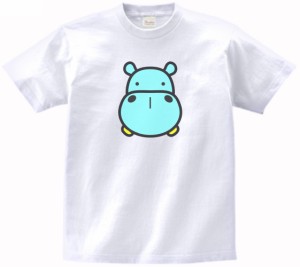 動物・生き物　カバ　Tシャツ　白