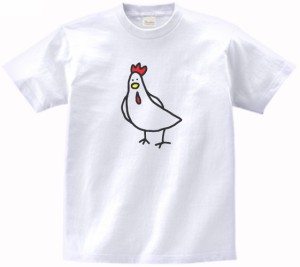 動物・生き物　ニワトリ　Tシャツ　白