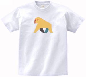 サル　動物・生き物　Tシャツ　白