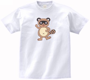 たぬき　動物・生き物　Tシャツ　白