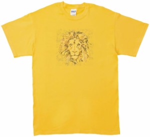ライオン　動物・生き物　Tシャツ　イエロー