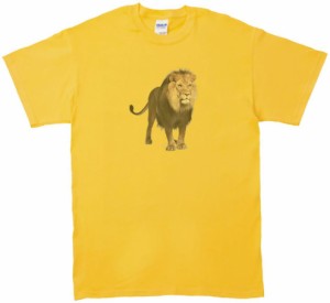 ライオン　動物・生き物　Tシャツ　イエロー