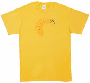 幼虫　動物・生き物　Tシャツ　イエロー　　　