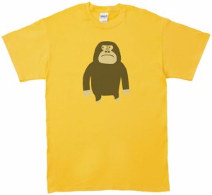 ゴリラ　動物・生き物　Tシャツ　イエロー