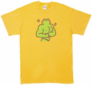 動物・生き物　マッチョカエル　Tシャツ　イエロー