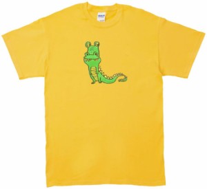 ワニ　動物・生き物　Tシャツ　イエロー